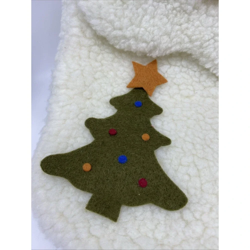 Prima Creations Santa Claus Christmas Stocking 3D Sherpa Hat Felt Tree Adorable!